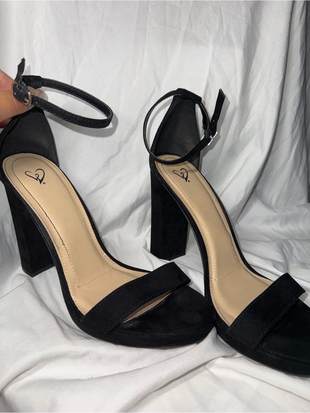 Black Windsor Suede Block Platform Heels